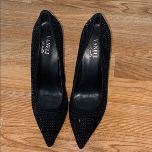 Vaneli Black Studded Heels